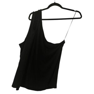 Black Addition-Elle Women's One-Shoulder Tank Top